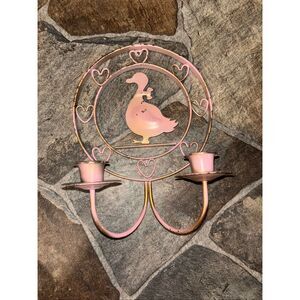 vintage  Homco wall sconce featuring a duck and heart design